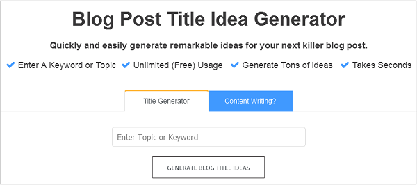 Blog Post Title Idea Generator by fatjoe