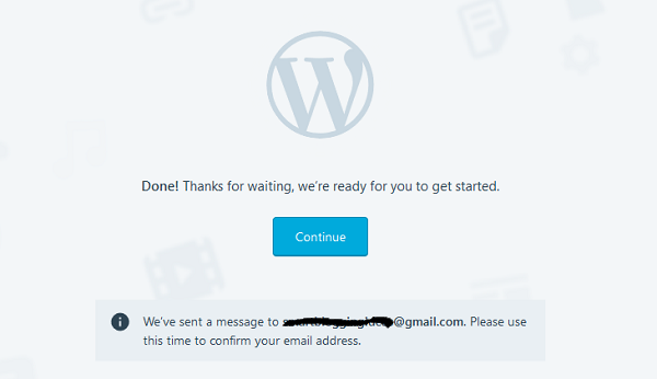 Congratulations - Your WordPress Blog is created